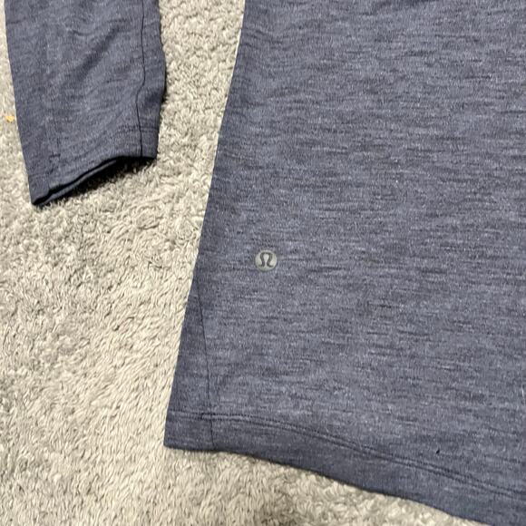Lululemon Shirt Mens Large Surge Warm Half-Zip Heathered Blue M3DH0S - Picture 3 of 7